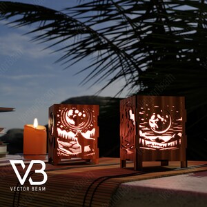 Kerzenhalter Designs Bündel Kerzen Kunst Laser Cut Cut Dateien Wilde Natur Designs Dekor Votivgeschenk | SVG, DXF, AI , eps, pdf |#169|