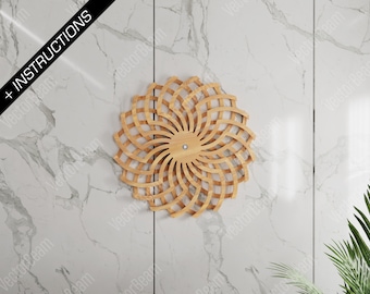 Escultura cinética cortada con láser y archivos CNC Arte de pared Ilusión Decoración de pared Arte / SVG, DXF, AI, eps, pdf /#50/