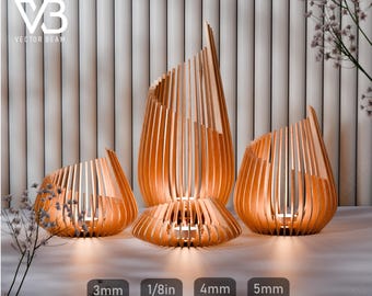 SVG Tealight Holder Candle Holder Bundle Laser Cut File Lantern Digital Download