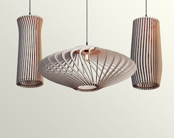 Unique Light Pendants Bundle Laser Cut Files Pendant Lights Centerpiece Lampshade Lamp Decor SVG Digital Download |#148|