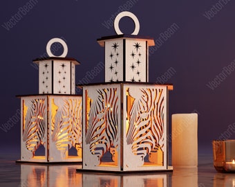 Zebra Lamp Night Light Zebra Lantern Decoration Centerpiece Lampshade Table Candle Holder SVG Digital Download |#112|