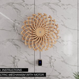 キネティック彫刻 電動メカニズム レーザーカットと CNC ファイル ウォールアート イリュージョン ウォールデコレーションアート | SVG、DXF、AI、eps、pdf |#153|