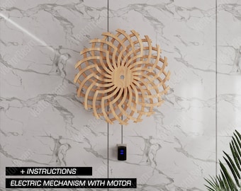 Kinetic Sculpture Electric Mechanism Laser Cut and Cnc files Wall Art Illusion Wall Decoration Art | SVG, DXF, AI , eps, pdf |#153|
