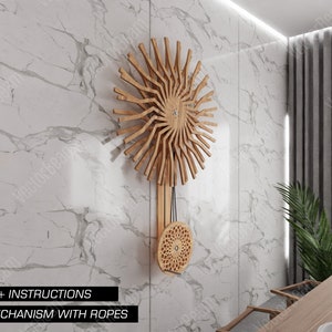 Kinetic Sculpture Laser Cut Files Rope Mechanism V2 cnc files Wall Art Illusion Wall Decoration Art | SVG, DXF, AI , eps, pdf |#151|
