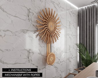 Kinetic Sculpture Laser Cut Files Rope Mechanism V2 cnc files Wall Art Illusion Wall Decoration Art | SVG, DXF, AI , eps, pdf |#151|