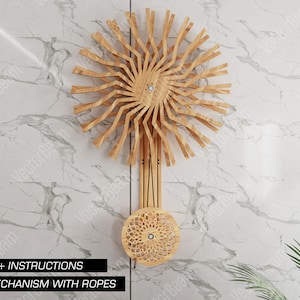Kinetic Sculpture Laser Cut Files Rope Mechanism V2 cnc files Wall Art Illusion Wall Decoration Art | SVG, DXF, AI , eps, pdf |#151|