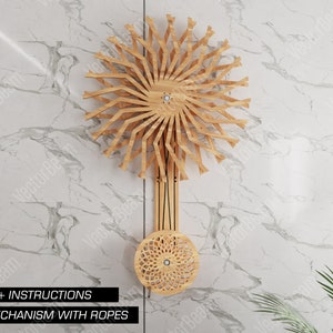 Kinetic Sculpture Laser Cut Files Rope Mechanism V1 cnc files Wall Art Illusion Wall Decoration Art | SVG, DXF, AI , eps, pdf |#150|