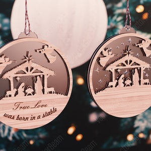 Drewniane dekoracyjne ozdoby do szopki V2 świąteczne dekoracje drewniane lasercut svg Cricut Glowforge | SVG, DXF, AI, eps, pdf |#41|
