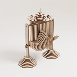 Kinetic Wave Sculpture Laser Automata Laser Cut and Cnc files Art Illusion Decoration Art | SVG, DXF, AI , eps, pdf |#118|