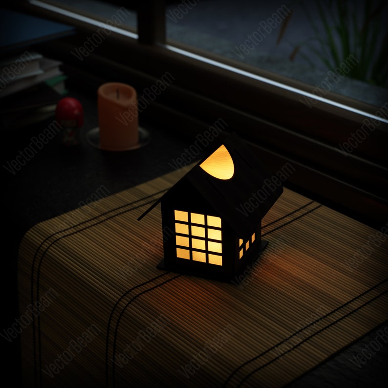 Japanese Tea Light Candle Box Laser Cut Candle Holder Lamp Etsy