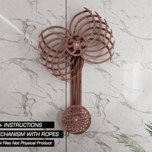 Sculpture cinétique d'Archer avec mécanisme de corde découpée au laser et fichiers CNC Art mural Décoration murale illusion | SVG, DXF, IA, eps, pdf |#161|