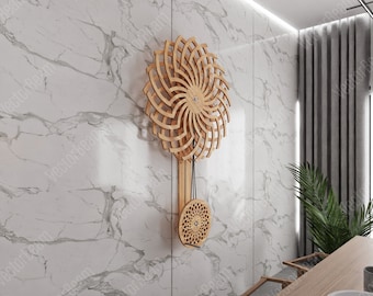 Kinetic Sculpture Rope Mechanism Wall Art Woodworking Plans CNC File, Laser Cut Wood Art Project Plans for Wall Decoration, Hand Powered