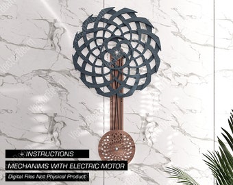 Kinetic Sculpture Rope Mechanism Laser Cut and Cnc files Wall Art Illusion Wall Decoration Art | SVG, DXF, AI , eps, pdf |#149|