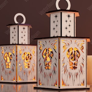 Leone lampada luce notturna leone lanterna decorazione centrotavola paralume tavolo portacandele SVG download digitale /#111/