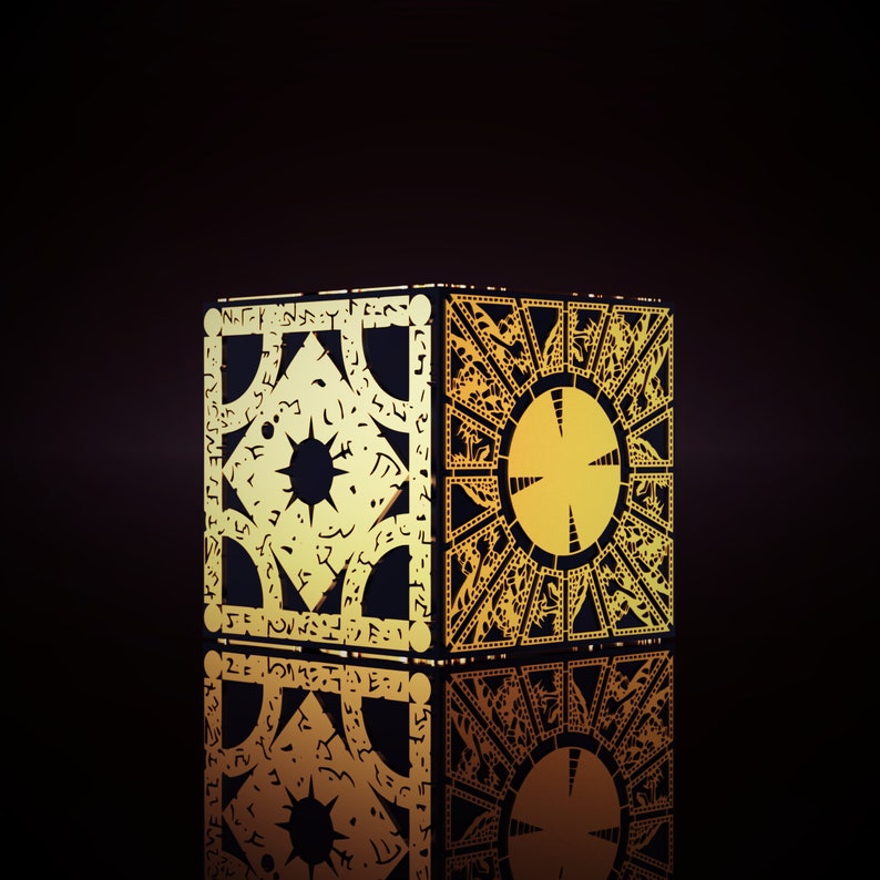 Hellraiser Puzzle Laser Cut Pattern Box and Candle Holder Lamp Etsy