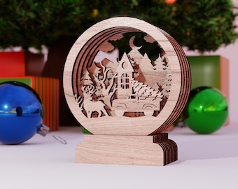 Madera Decorativa Año Nuevo Chirstmas Ball V1 Decoraciones de madera lasercut svg Cricut Glowforge / SVG, DXF, AI, eps, pdf /#3/