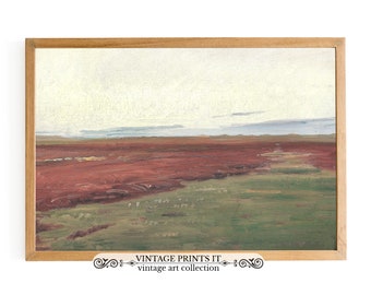 Vintage French Country Landscape Painting | Summer Scenery Wide Art Download | Vintage Prints EN | PRINTABLE Digital Art | 223