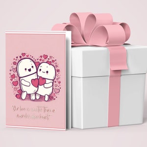 かわいいマシュマロのグリーティングカード 記念日 バレンタインデー 特別な人を思い出させるカード 彼または彼女へ