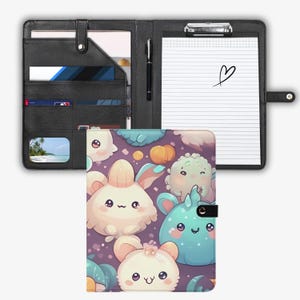 Organizer pieghevole in pelle con clip, organizer professionale per documenti, appunti e altro (con clip)