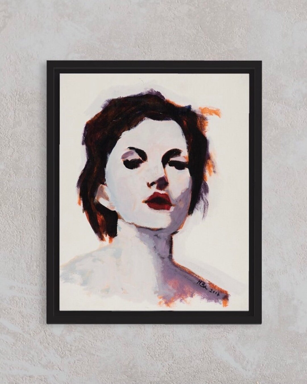Wall Art Art Print Abstract Art Portrait Women Etsy