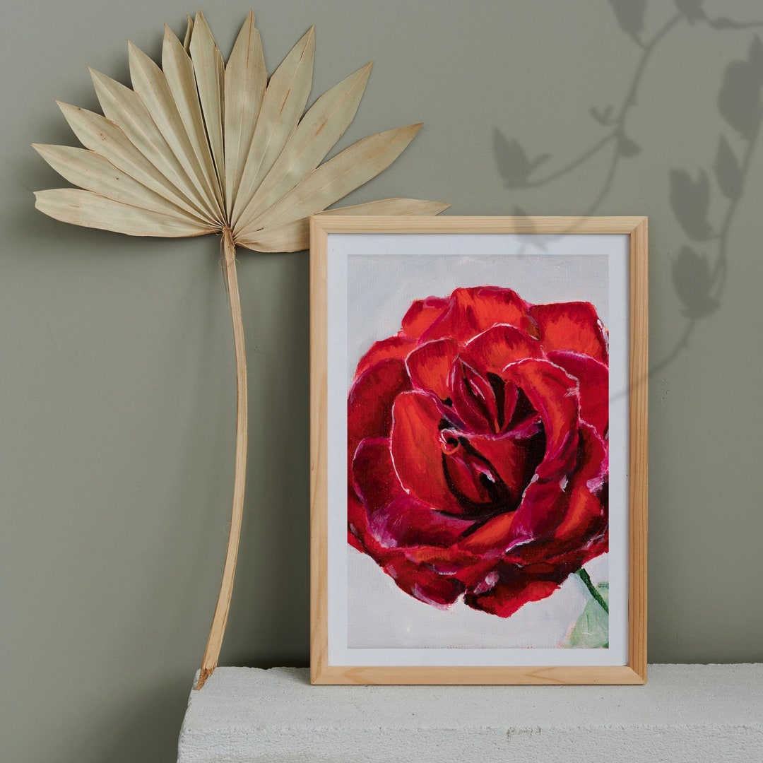 Art Print red Rose Flower Wall Art Wall Decor Etsy