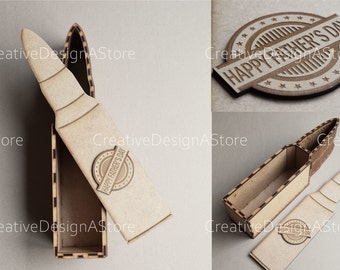 Bullet Gift Box Laser File Template SVG File DXF File with Happy Father's Day Engraving Detail