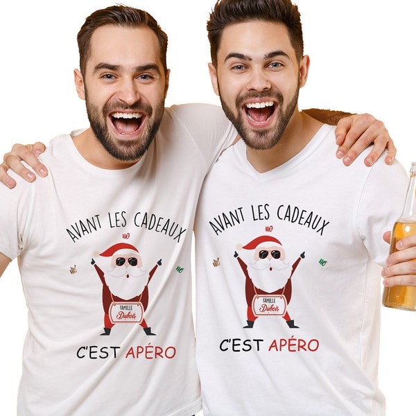 teeshirt personnalisé pull moche noël humour idée cadeau vêtement famille homme T-Shirt apéro Noël