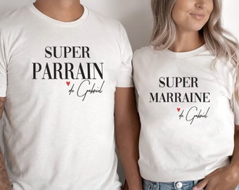 tee shirt personnalisé super parrain super marraine cadeau parrain marraine demande parrain demande marraine  baptême