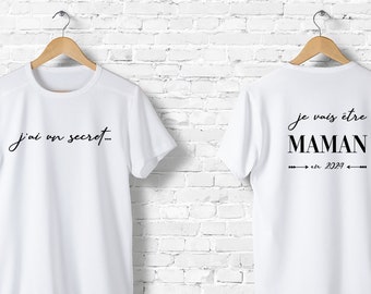 duo T-shirt couple annonce grossesse Papa en cours Maman en cours T-shirt futur papa T-shirt future maman T-shirt couple