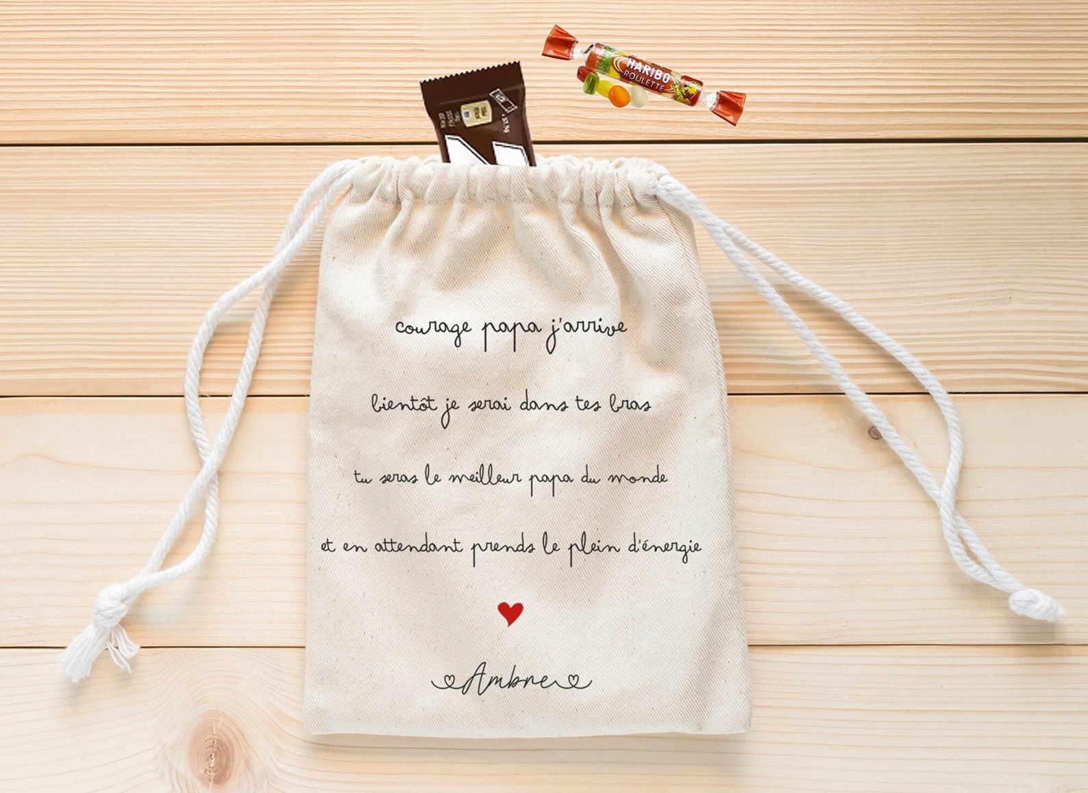Kit de survie futur papa pochon sac beige en coton canvas - Etsy France