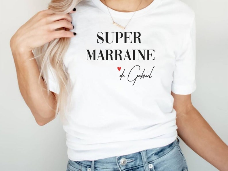 tee shirt personnalisé super parrain super marraine cadeau parrain marraine demande parrain demande marraine baptême image 3