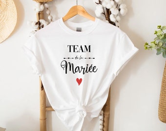 Tshirt personnalisé EVJF tshirt team bride tshirt team de la mariée T-shirt personnalisé  tshirt mariage tshirt copines mariage annonce