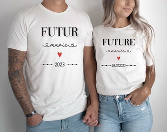 annone mariage t-shirt duo couple personnalisé future mariée futur marié, cadeaux EVJF , cadeau mariage , t-shirt personnalisé