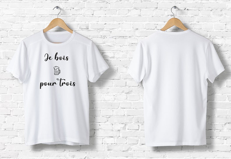 Tshirt blanc Annonce grossesse couple je bois pour 3 je mange Etsy France