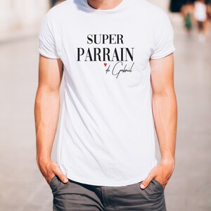 tee shirt personnalisé super parrain super marraine cadeau parrain marraine demande parrain demande marraine baptême image 2