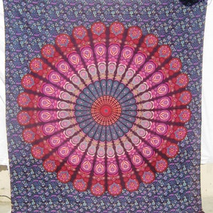 Wall Hanging Mandala Tapestry Handmade Bedsheet Wall Tapestry Twin Size Mandala Art Bedspread Indian Art Home Decore