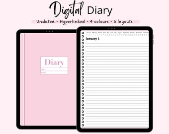 Digital Diary | Hyperlinked | GoodNotes | iPad Journal