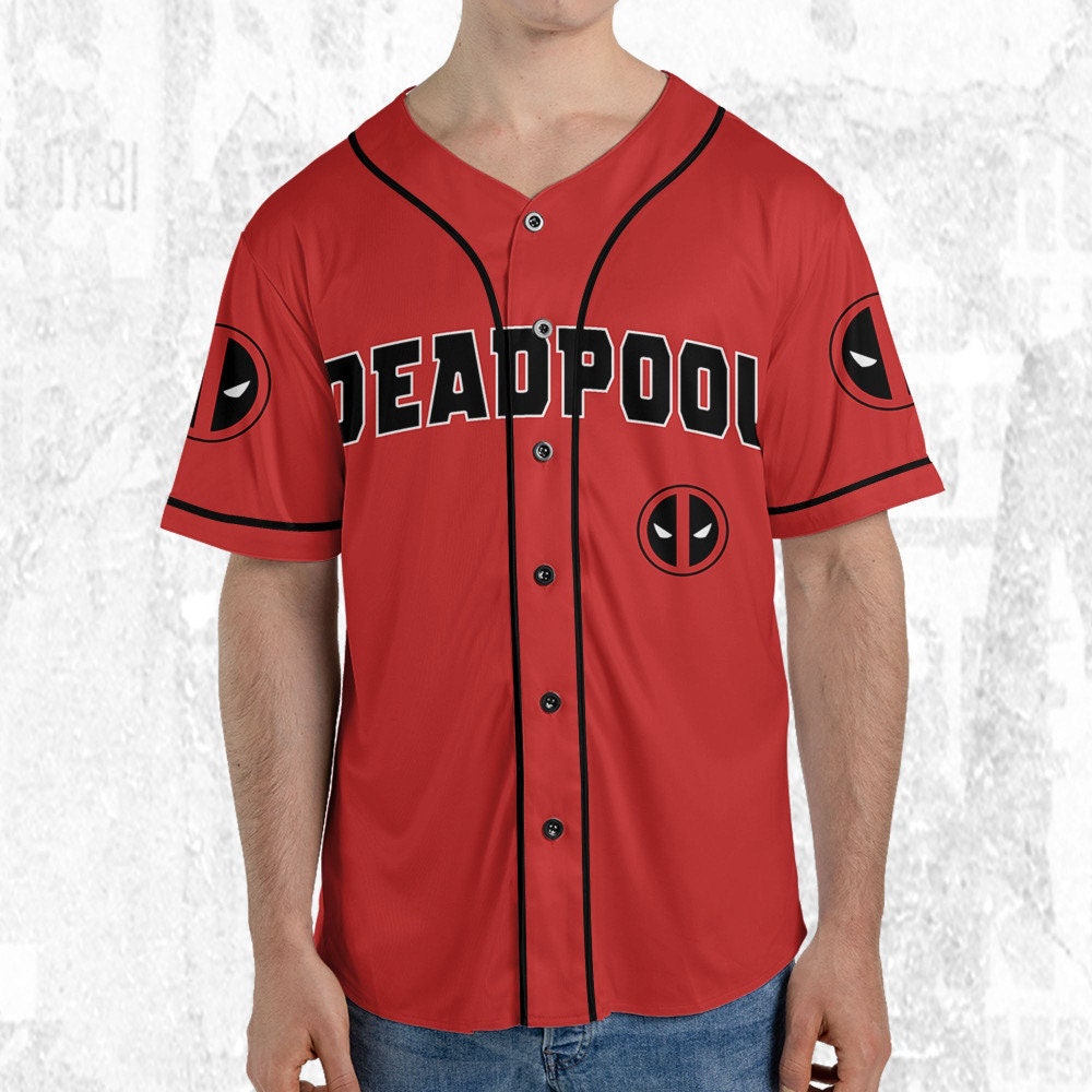 Personalize Deadpool Red, Custom Name Superhero Sport Jersey