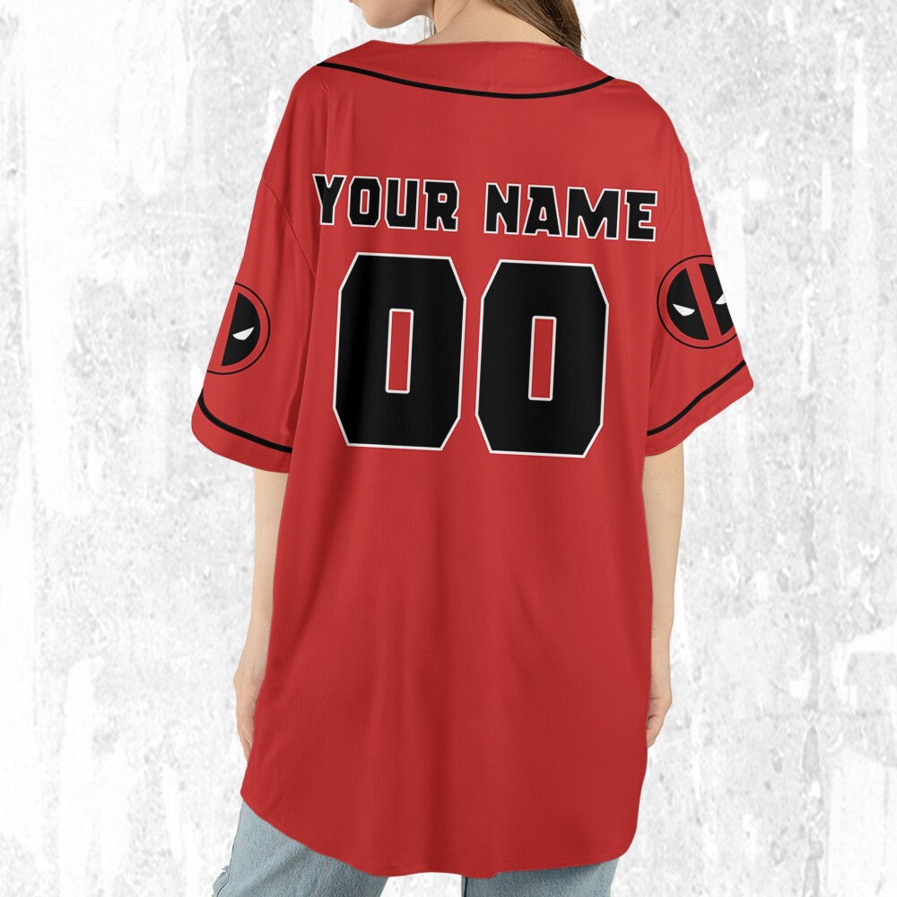 Personalize Deadpool Red, Custom Name Superhero Sport Jersey