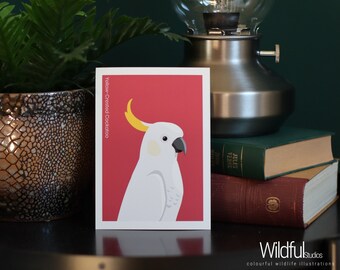 Parrot picture cockatoo art print bird print parrot wall decoration cockatoo illustration colorful gift animal motif yellow-cheeked cockatoo WildfulStudios
