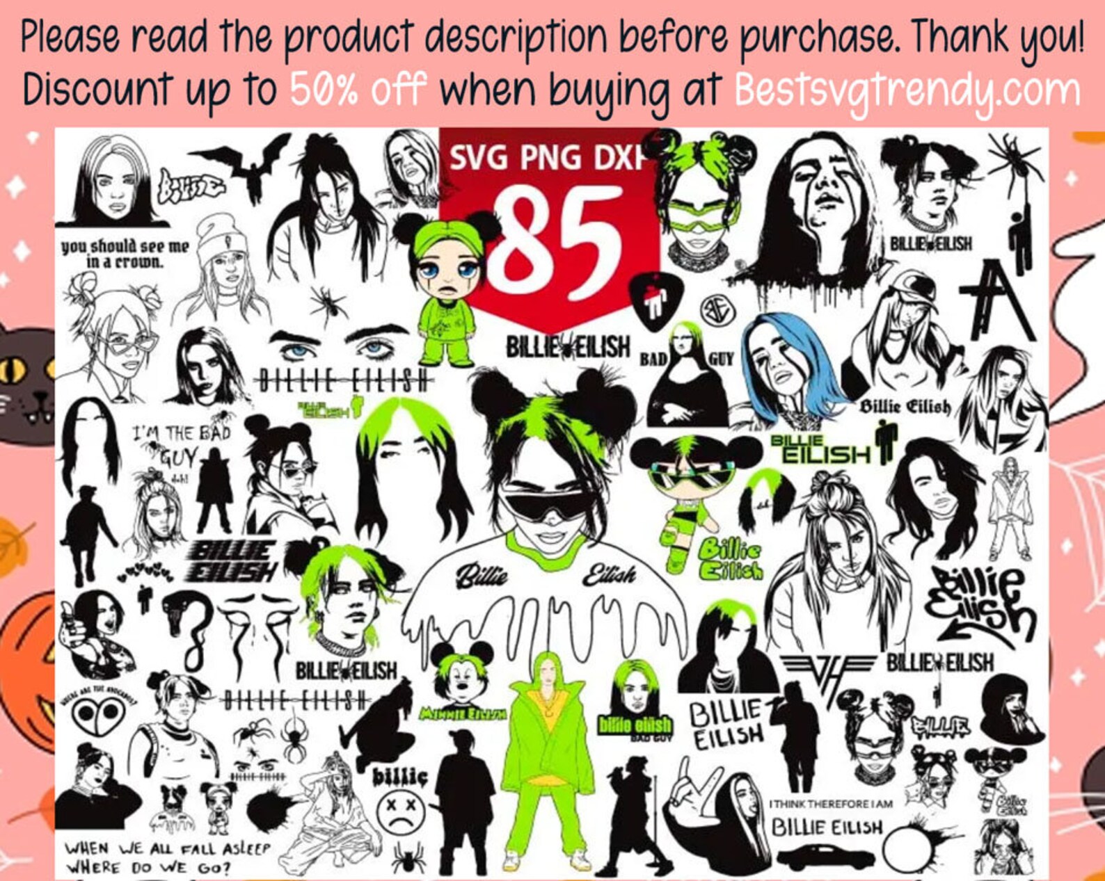 Billie Eilish Svg Billie Eilish Clipart Billie Svg Eilish - Etsy