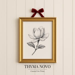 Magnolia Art Sketch - Statement Wall Art, Botanical Art, Elegant Wall Decor, Farmhouse Vibe, entryway wall art, Understated Art Download