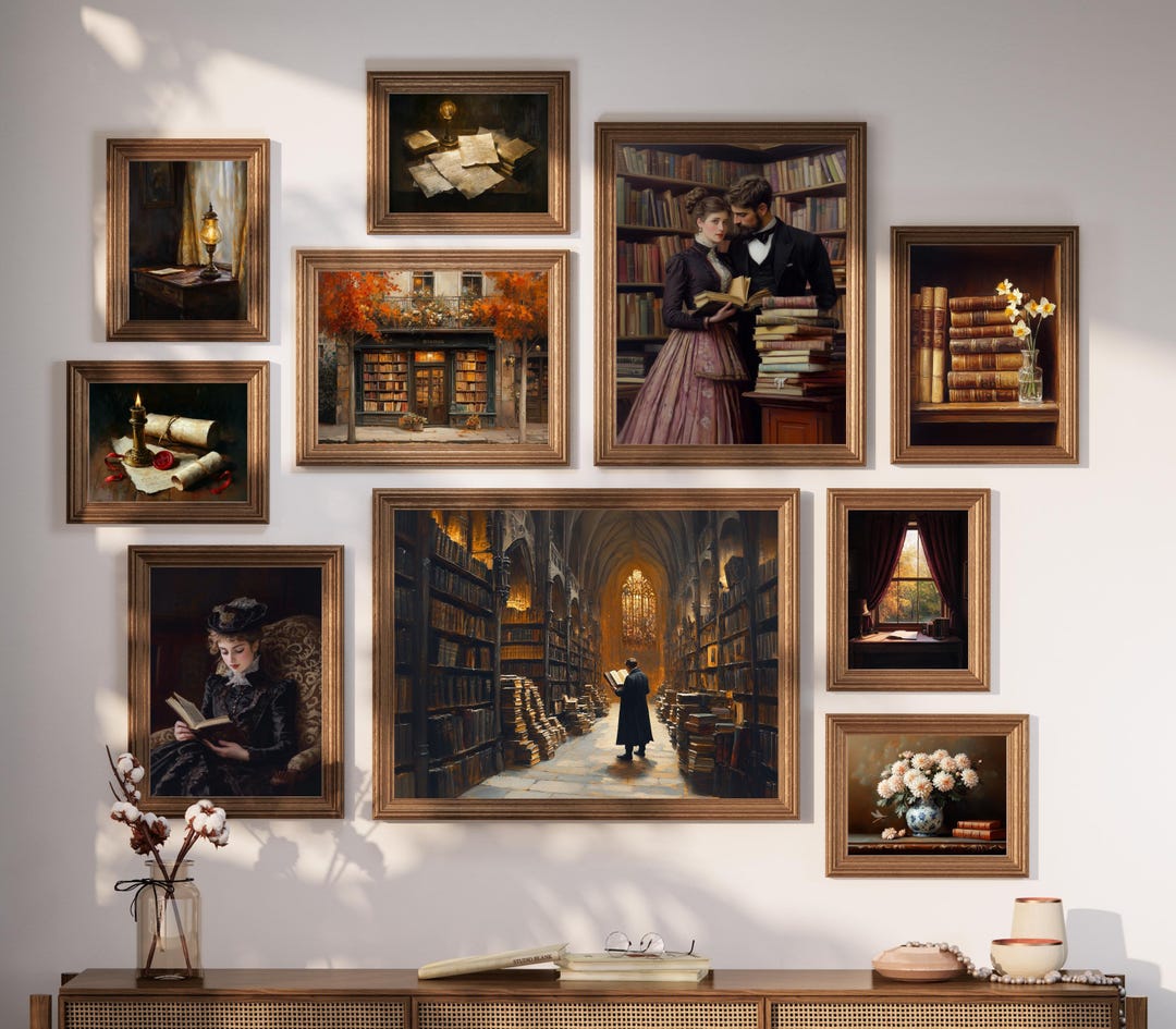Dark Academia Gallery Wall Art Set of 10 Printable Vintage Literary ...