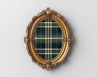 Classic Tartan DIGITAL, Elegant Holiday, Deep Forest Green Navy Pattern, Scottish Plaid Artwork, Christmas Tartan, Cabin Decor, Grandmacore