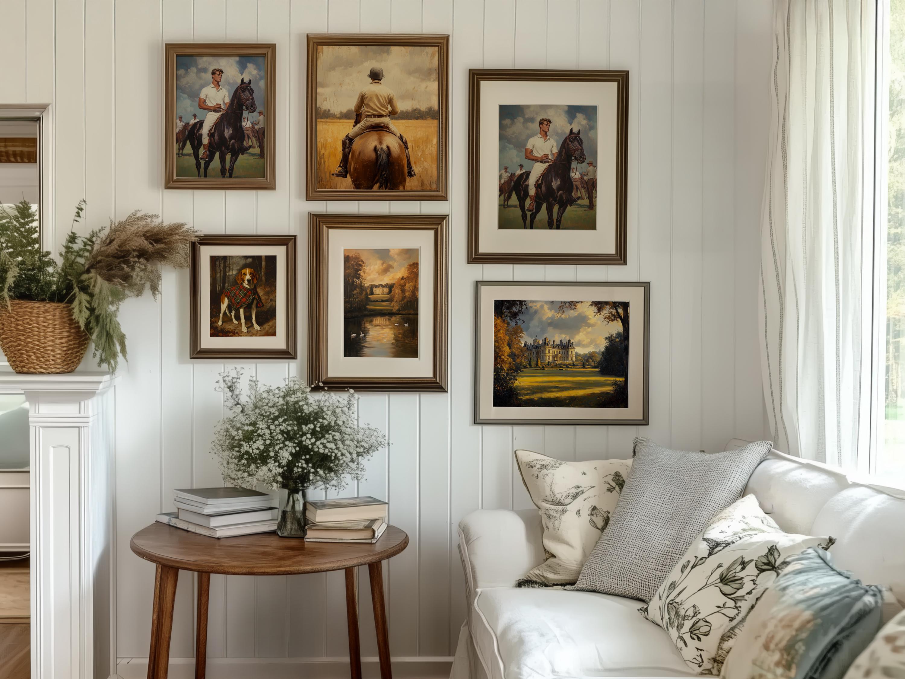 Equestrian Wall Art Set 10, Horse Wall Art Set, Hunting Prints, Vintage ...