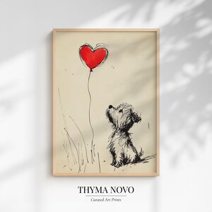 Adorable Yorkshire Terrier sketch poster for hallway — delicate line work that brings warmth and coziness to any space.