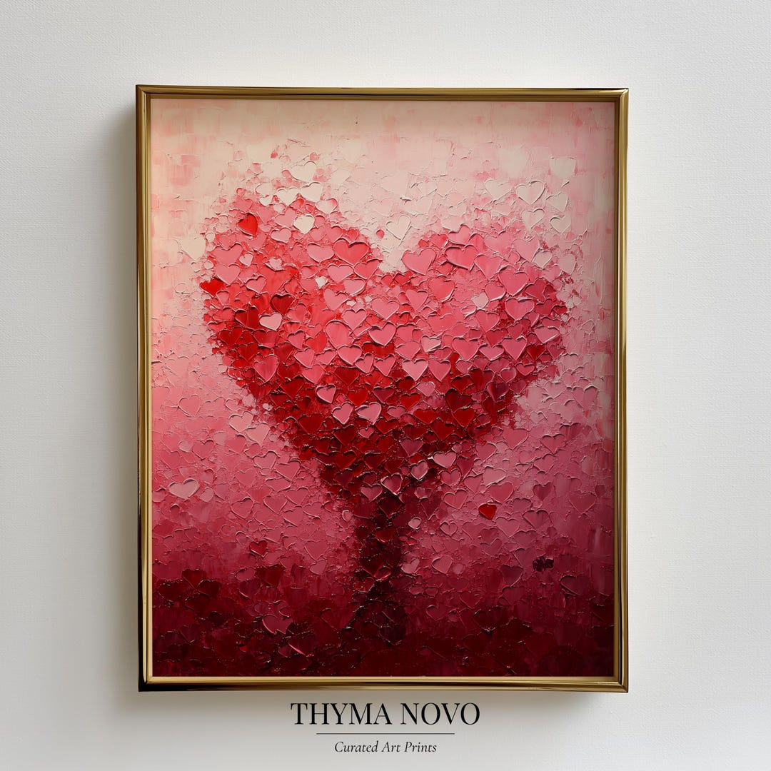 Love Heart Printable Art, Valentine Wall Art, Romantic Abstract Heart ...