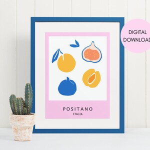 Positano Italy wall print | Diningroom art Print | Italy poster |Italian poster |Amalfi coast |Amalfi coast lemon wall art | fruit poster A4