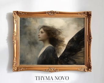 Angel Poster Print, Classical art poster, Celestial Symbolism, Renaissance Style, Classical Mythology, Winged Figure,