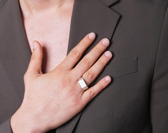 Men's  Silver Ring, 925 Sterling , Handmade and Unique, design and modernity